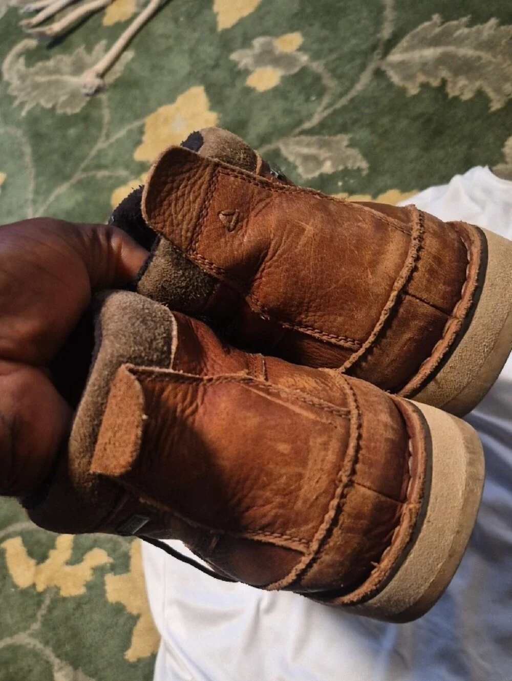 Clarks Brown Leather Moc-Toe Lace-Up Boots